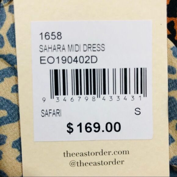 Revolve The East Order One Shoulder Asymmetrical Sahara Leopard Print Midi Dress - Picture 9 of 9